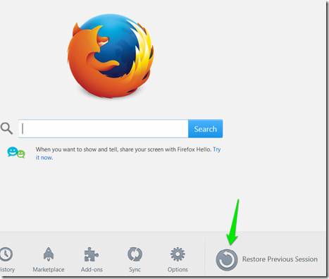 firefox home page