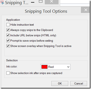 snipping tool options