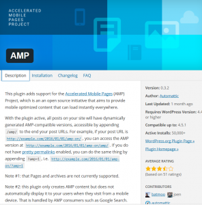 AMP plugin for WordPress