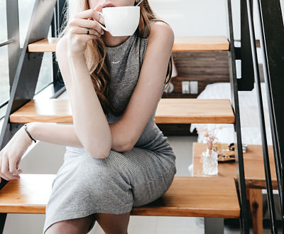 woman with coffee cup